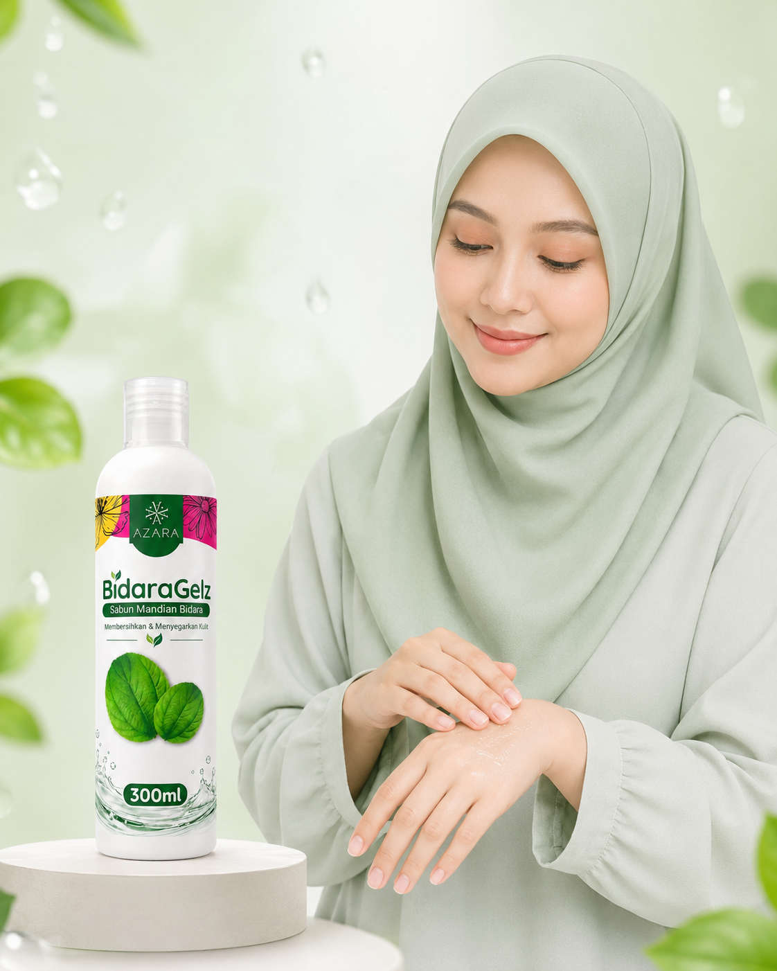 Model muslimah BidaraGelz Gel Mandian Bidara